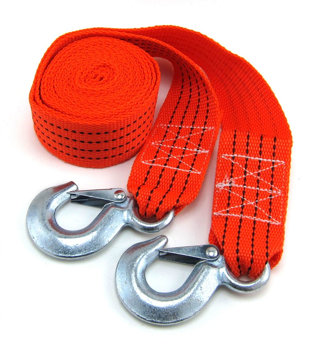 Elitexion 2 inches x 12 Feet Heavy Duty Tow Strap with Hooks, 6,000 Lbs